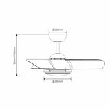 Ventilador de techo silencioso Colla Ø76 cm con luz LED