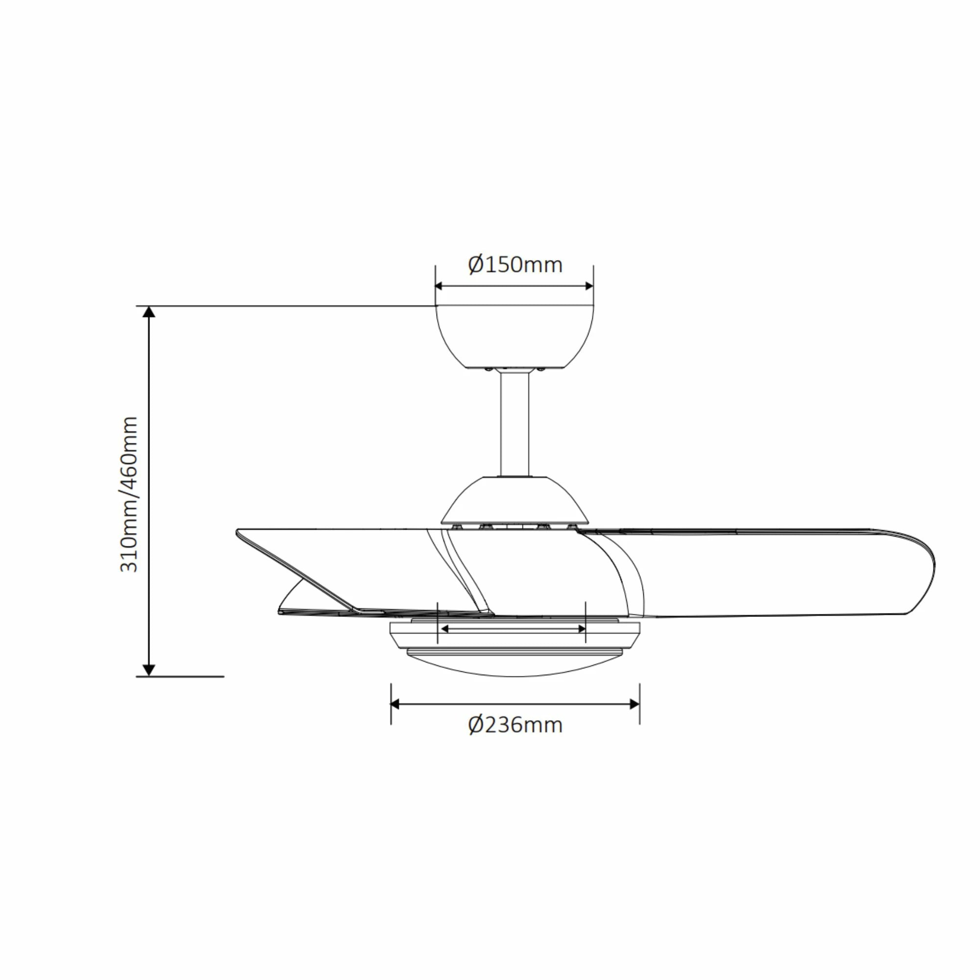 Ventilador de techo silencioso Colla Ø76 cm con luz LED