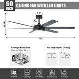 Ventilador de techo moderno Volga Ø152cm Motor DC con mando a distancia