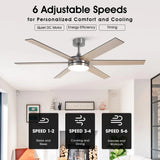Ventilador de techo moderno Volga Ø152cm Motor DC con mando a distancia