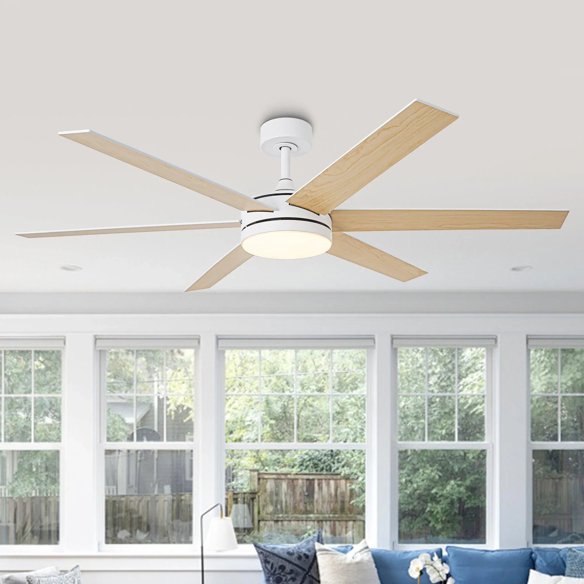 Ventilador de techo moderno Volga Ø152cm Motor DC con mando a distancia
