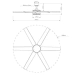 Ventilador de techo moderno Volga Ø152cm Motor DC con mando a distancia