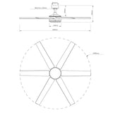 Ventilador de techo moderno Volga Ø152cm Motor DC con mando a distancia