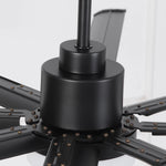 Ventilador HVLS negro de Ø213 cm / Ø254 cm, ventilador de techo grande con luz y mando a distancia