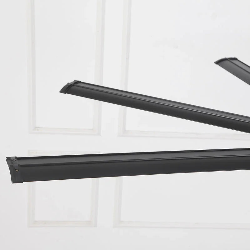 Ventilador HVLS negro de Ø213 cm / Ø254 cm, ventilador de techo grande con luz y mando a distancia