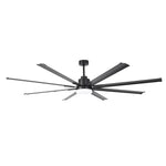 Ventilador HVLS negro de Ø213 cm / Ø254 cm, ventilador de techo grande con luz y mando a distancia