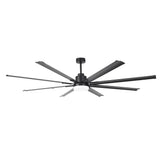 Ventilador HVLS negro de Ø213 cm / Ø254 cm, ventilador de techo grande con luz y mando a distancia