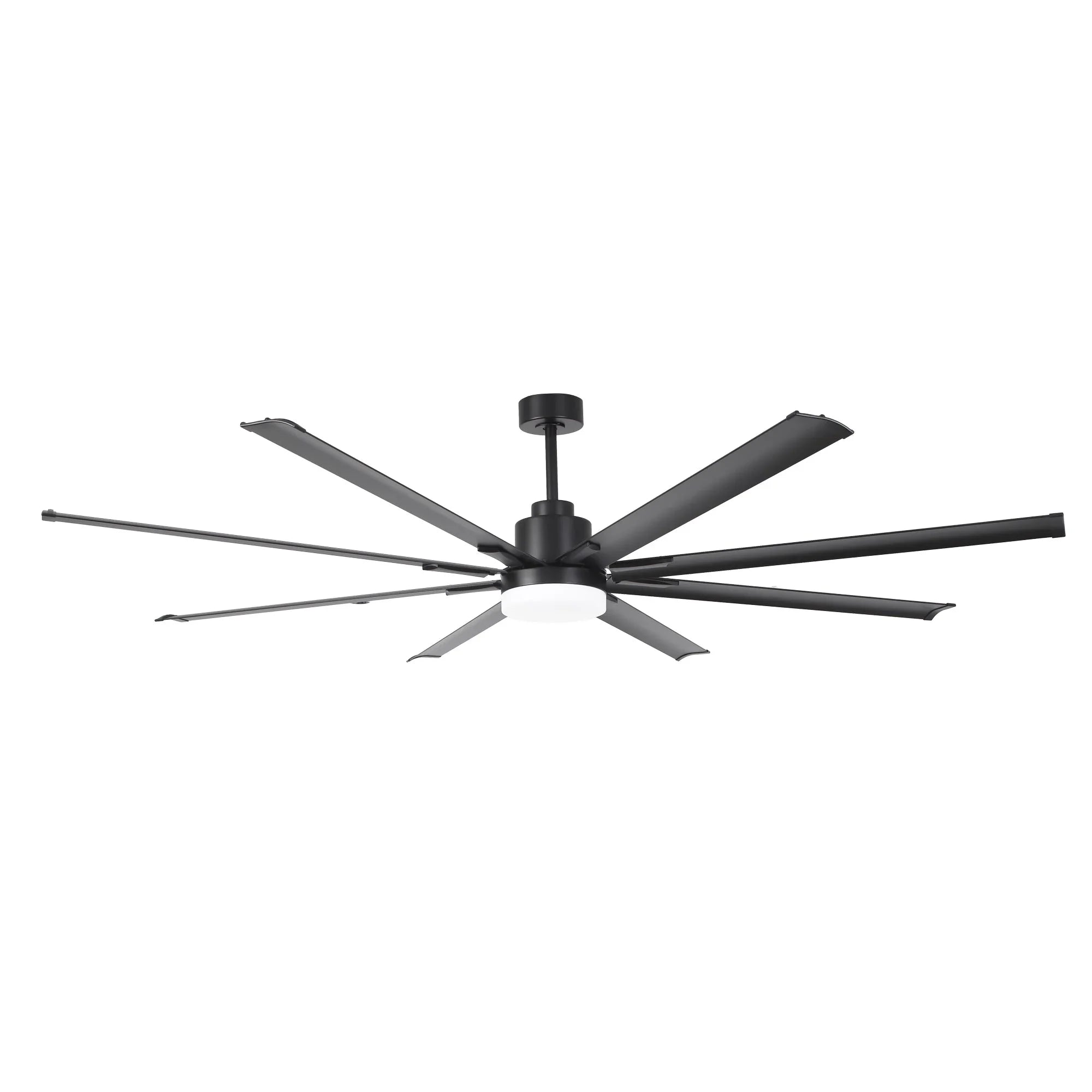 Ventilador HVLS negro de Ø213 cm / Ø254 cm, ventilador de techo grande con luz y mando a distancia
