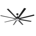 Ventilador HVLS negro de Ø213 cm / Ø254 cm, ventilador de techo grande con luz y mando a distancia