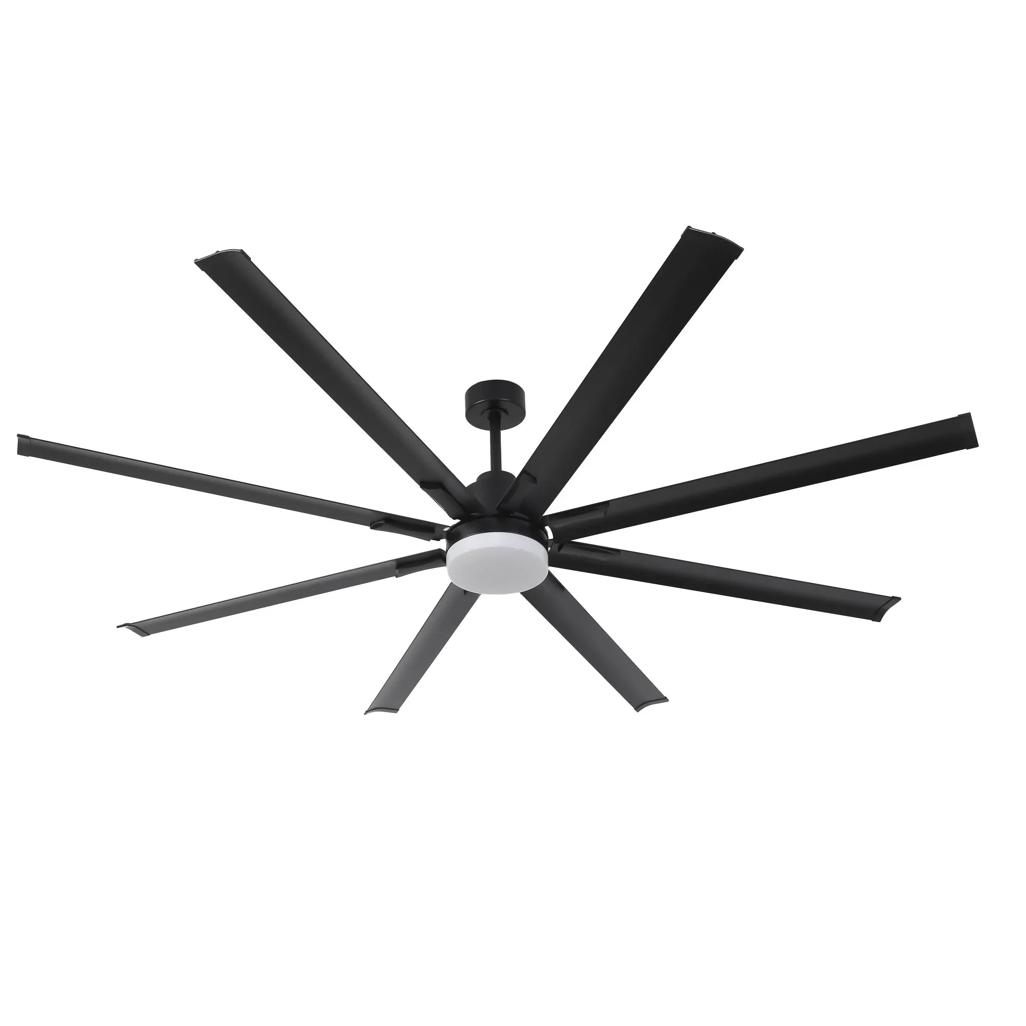Ventilador HVLS negro de Ø213 cm / Ø254 cm, ventilador de techo grande con luz y mando a distancia