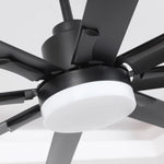 Ventilador HVLS negro de Ø213 cm / Ø254 cm, ventilador de techo grande con luz y mando a distancia