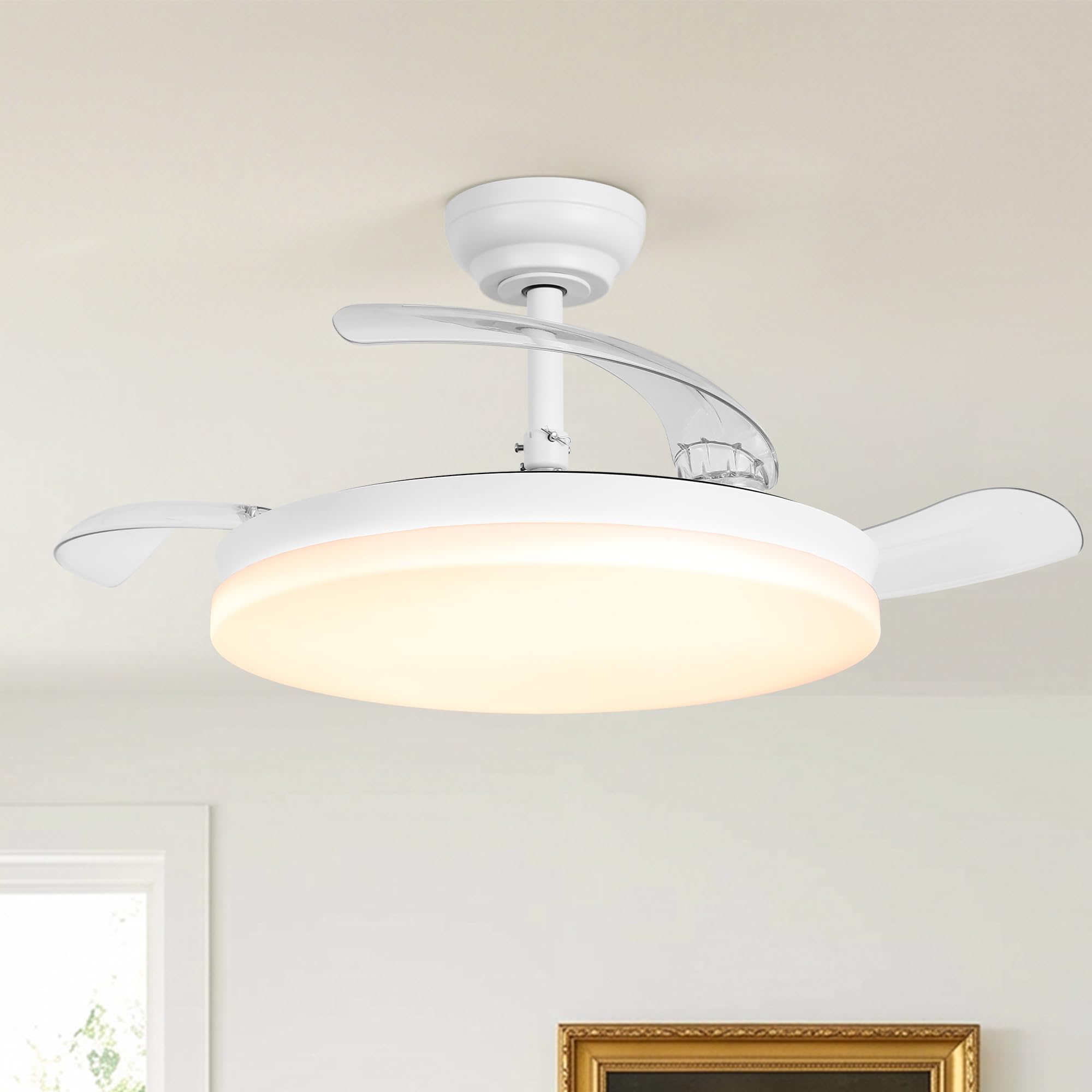 Ventilador de techo Cielo motor DC ultrasilencioso de Ø100 cm con 3 aspas retráctiles y luz LED