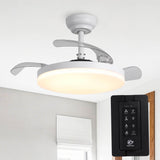 Ventilador de techo Raydon motor DC ultrasilencioso Ø106 cm con aspas retráctiles y luz LED