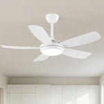 Ventilador de techo silencioso Ella en blanco de Ø106 cm con 5 aspas y luz LED