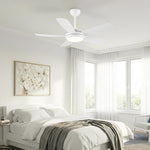 Ventilador de techo silencioso Ella en blanco de Ø106 cm con 5 aspas y luz LED