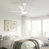 Ventilador de techo silencioso Ella en blanco de Ø106 cm con 5 aspas y luz LED
