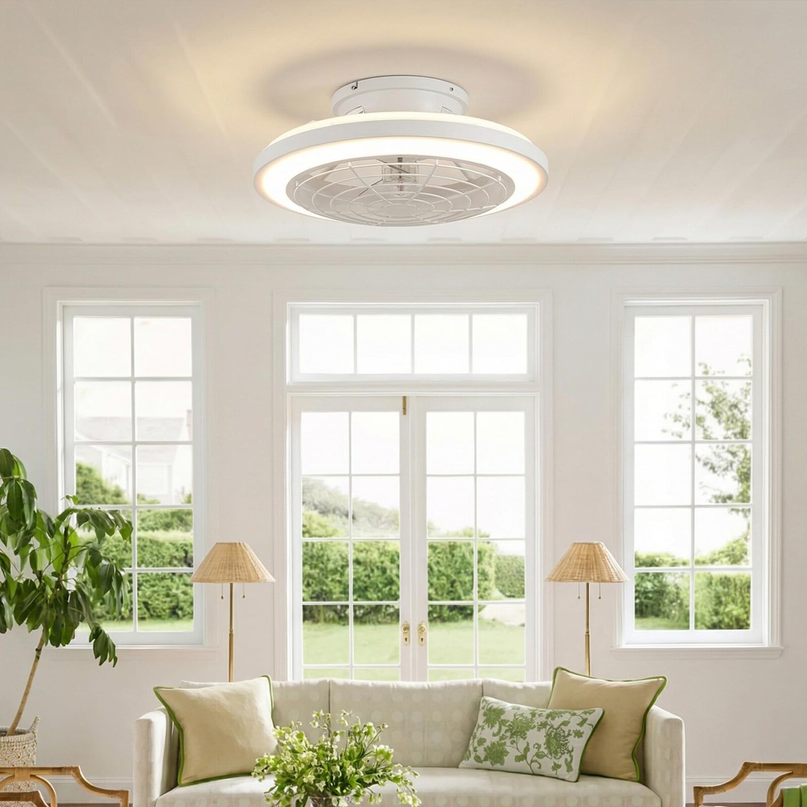 Ventilador de techo silencioso Hogas de 50 cm de diámetro con luz LED
