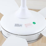 Ventilador de techo silencioso Ella en blanco de Ø106 cm con 5 aspas y luz LED