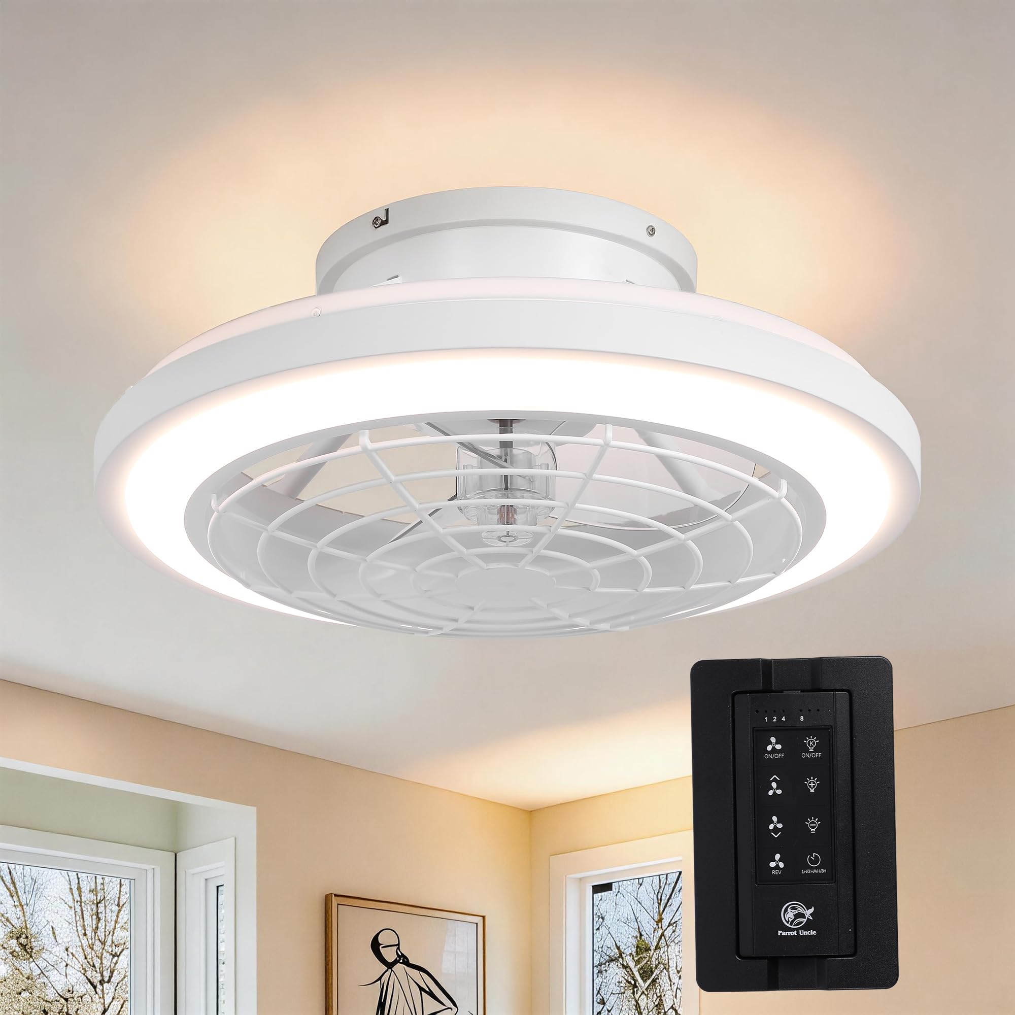 Ventilador de techo silencioso Hogas de 50 cm de diámetro con luz LED