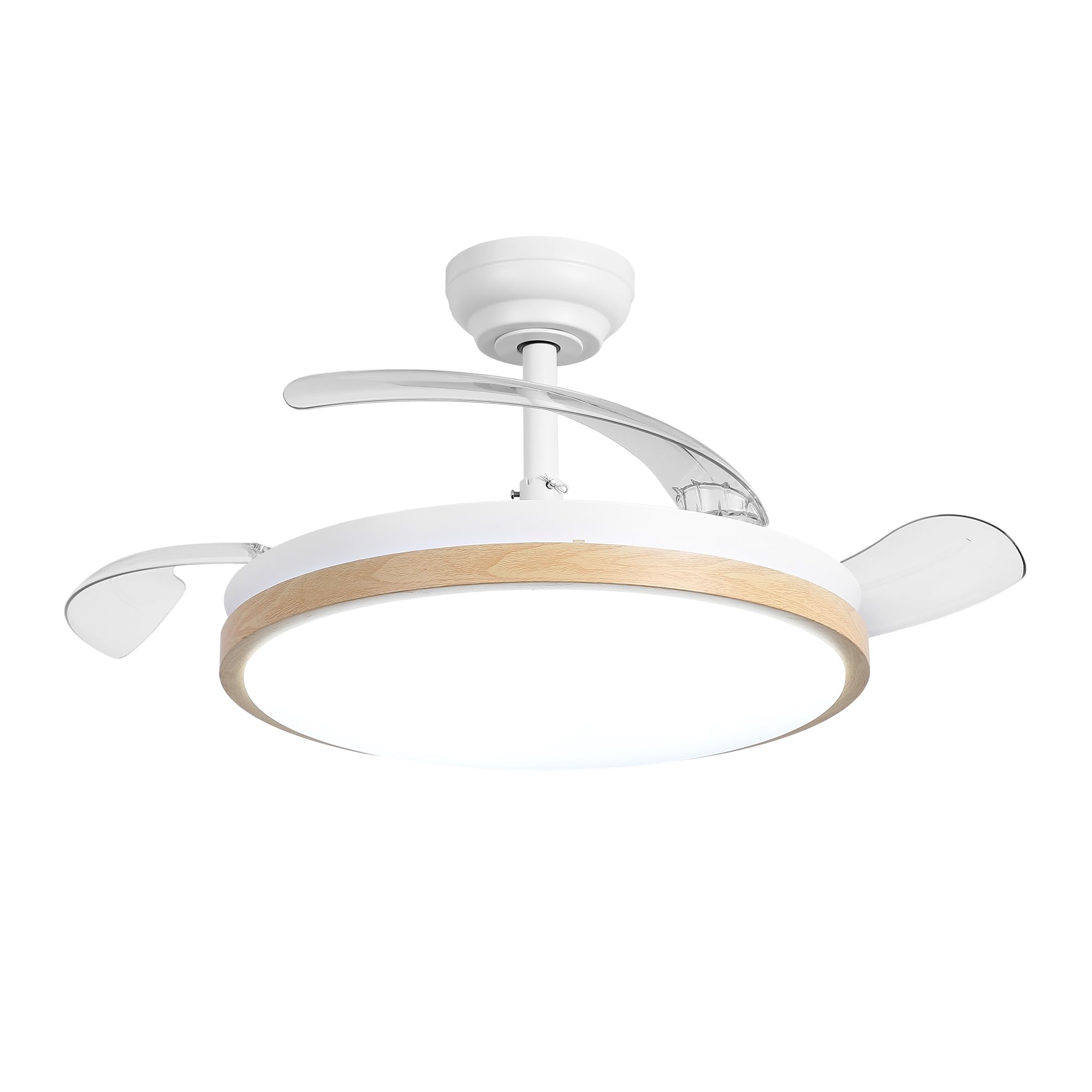 Ventilador de techo ultrasilencioso Luzia de Ø106 cm con 3 aspas retráctiles y luz LED