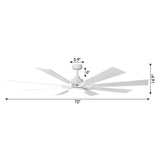 Ventilador de techo moderno Elbe Ø189 cm con luz y mando a distancia