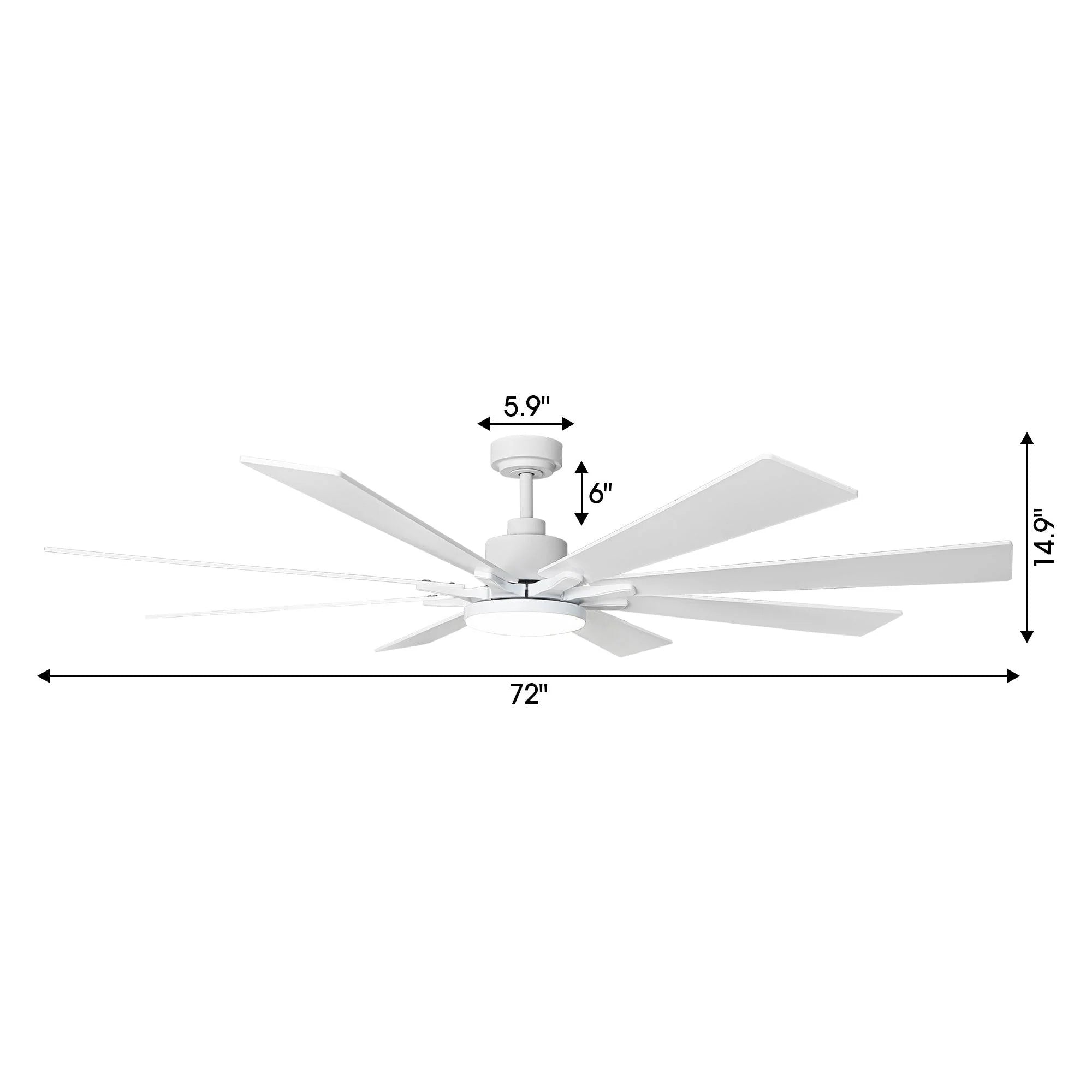 Ventilador de techo moderno Elbe Ø189 cm con luz y mando a distancia