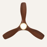 Ventilador de techo Livia en nogal oscuro Ø132 cm con luz LED y aspas de madera maciza 100%
