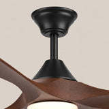 Ventilador de techo Selva nogal oscuro de Ø132 cm con luz LED y aspas de madera maciza 100% 