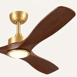 Ventilador de techo Livia en nogal oscuro Ø132 cm con luz LED y aspas de madera maciza 100%