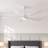 Ventilador de Techo Silencioso BLANCO Ø132 cm con Luz LED 