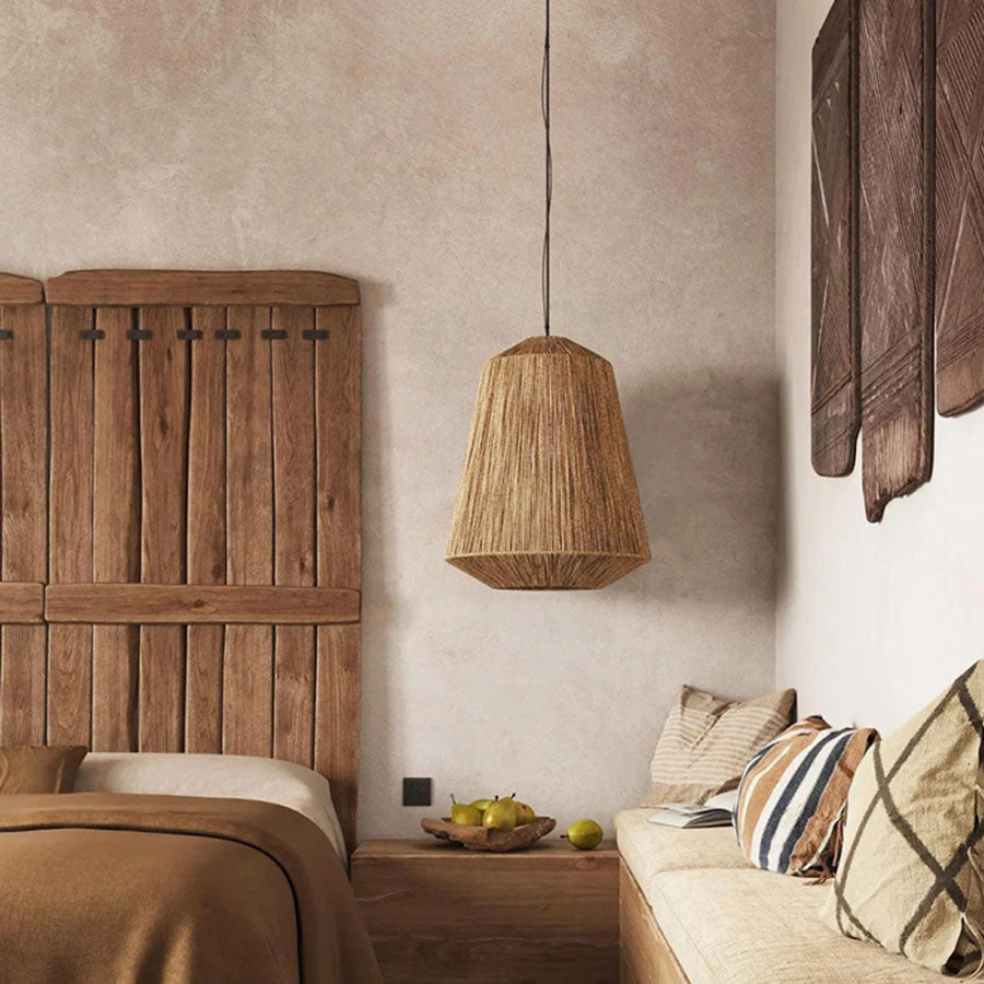 Lámpara colgante de cuerda de cáñamo B&B pantalla creativa para balcón