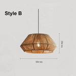 Lámpara colgante de cuerda de cáñamo B&B pantalla creativa para balcón