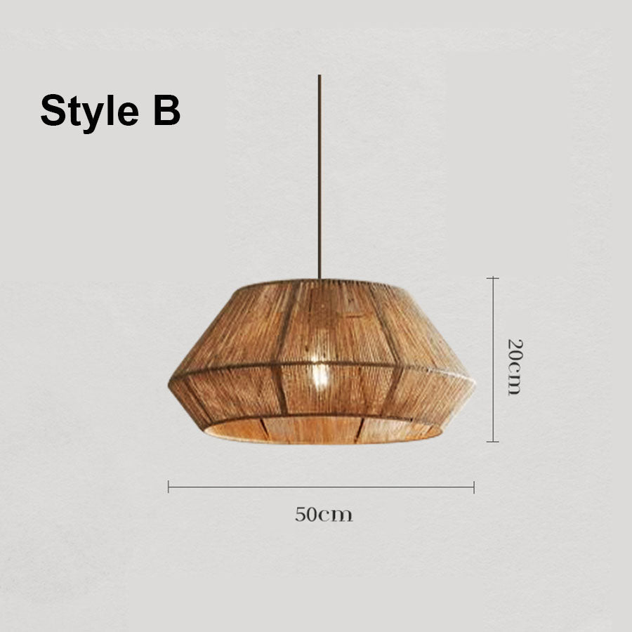 Lámpara colgante de cuerda de cáñamo B&B pantalla creativa para balcón