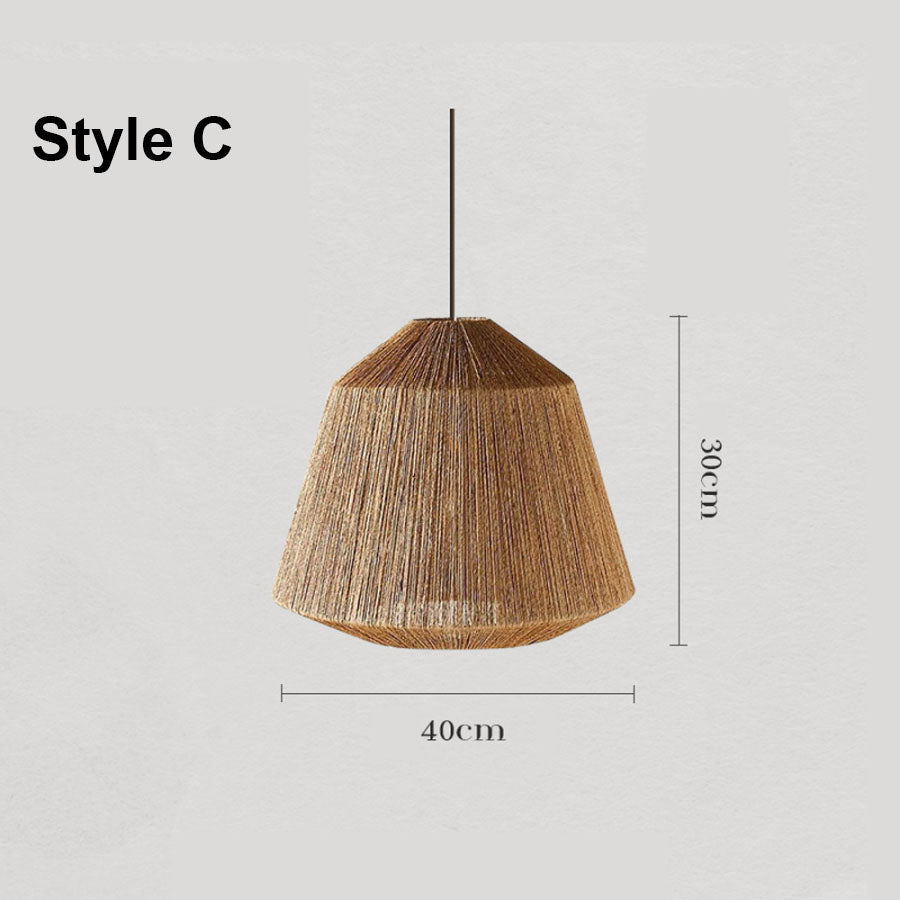 Lámpara colgante de cuerda de cáñamo B&B pantalla creativa para balcón