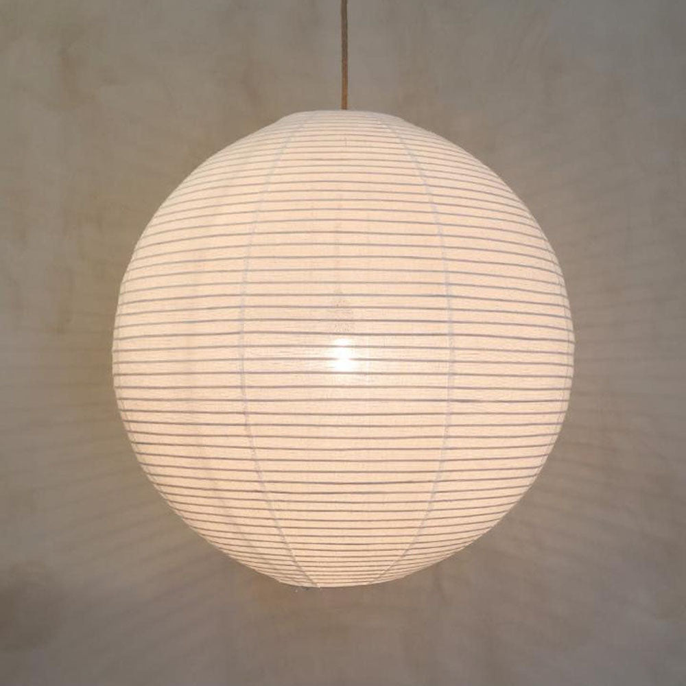 EMPIRE Off-White Ø Pantalla de lámpara colgante de lino de 50 cm, accesorio de iluminación natural escandinavo Japandi