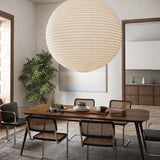 Pantalla de lámpara colgante de lino color blanco roto hecha a mano LUNA Ø de 50 cm, estilo escandinavo Japandi, accesorio de iluminación natural