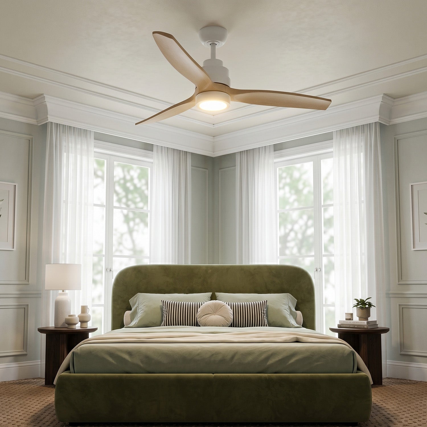 Ventilador de techo Brisa Ø132 cm con luz LED motor DC ultrasilencioso