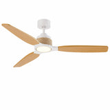 Ventilador de techo Louise blanco y madera natural Ø142 cm con aspas 100% de madera maciza