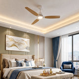 Ventilador de techo Louise blanco y madera natural Ø142 cm con aspas 100% de madera maciza