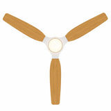 Ventilador de techo Louise blanco y madera natural Ø142 cm con aspas 100% de madera maciza