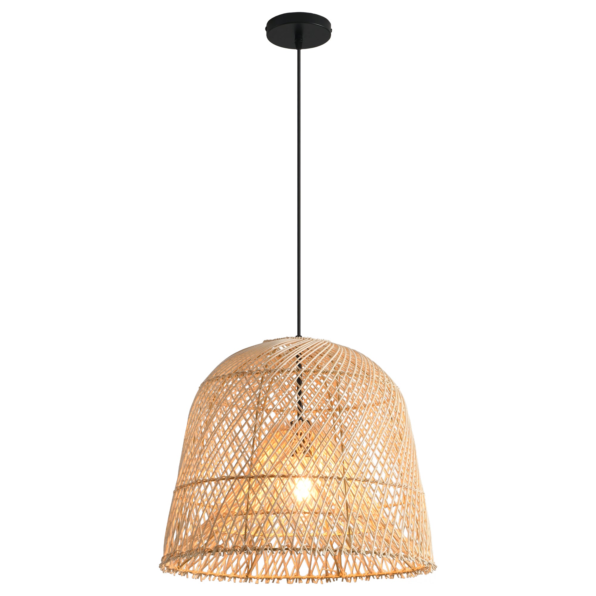 Lámpara colgante minimalista escandinava de ratán Ø38 cm