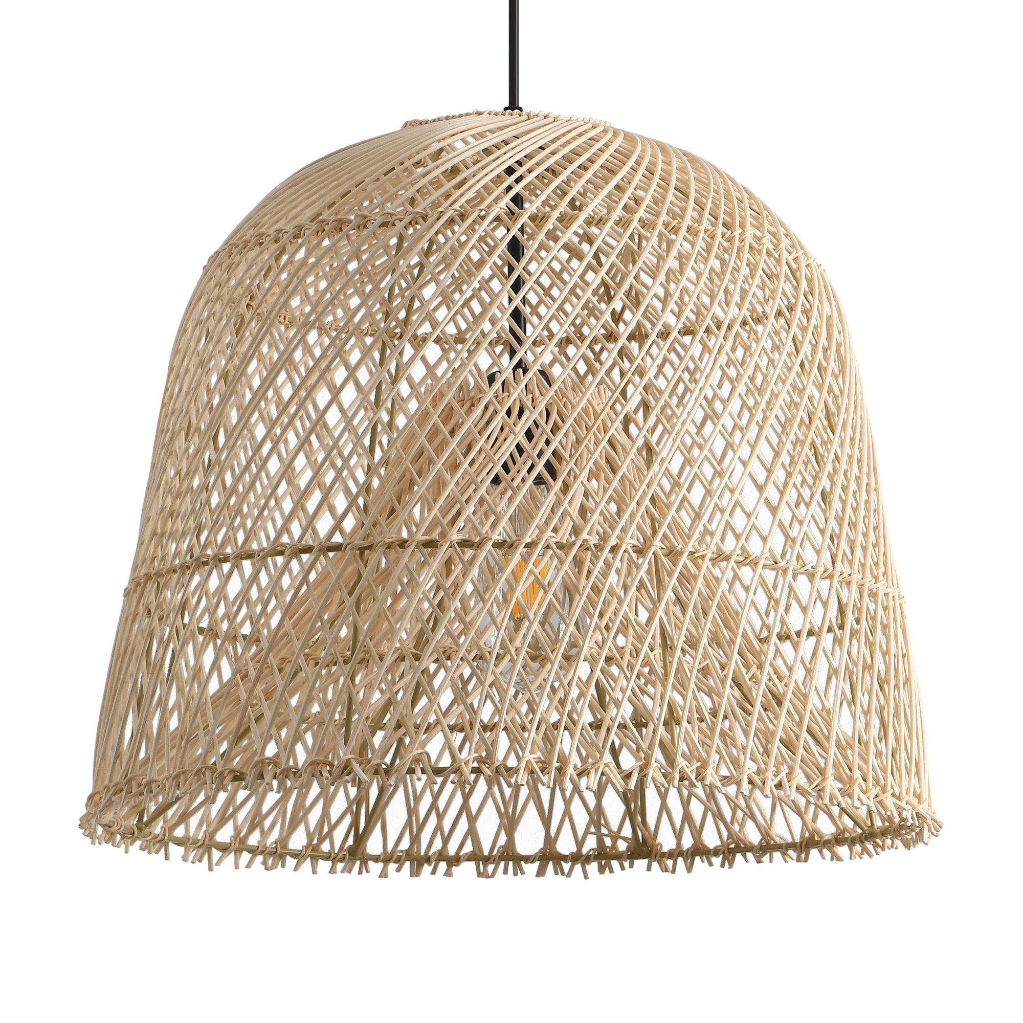 Lámpara colgante minimalista escandinava de ratán Ø38 cm