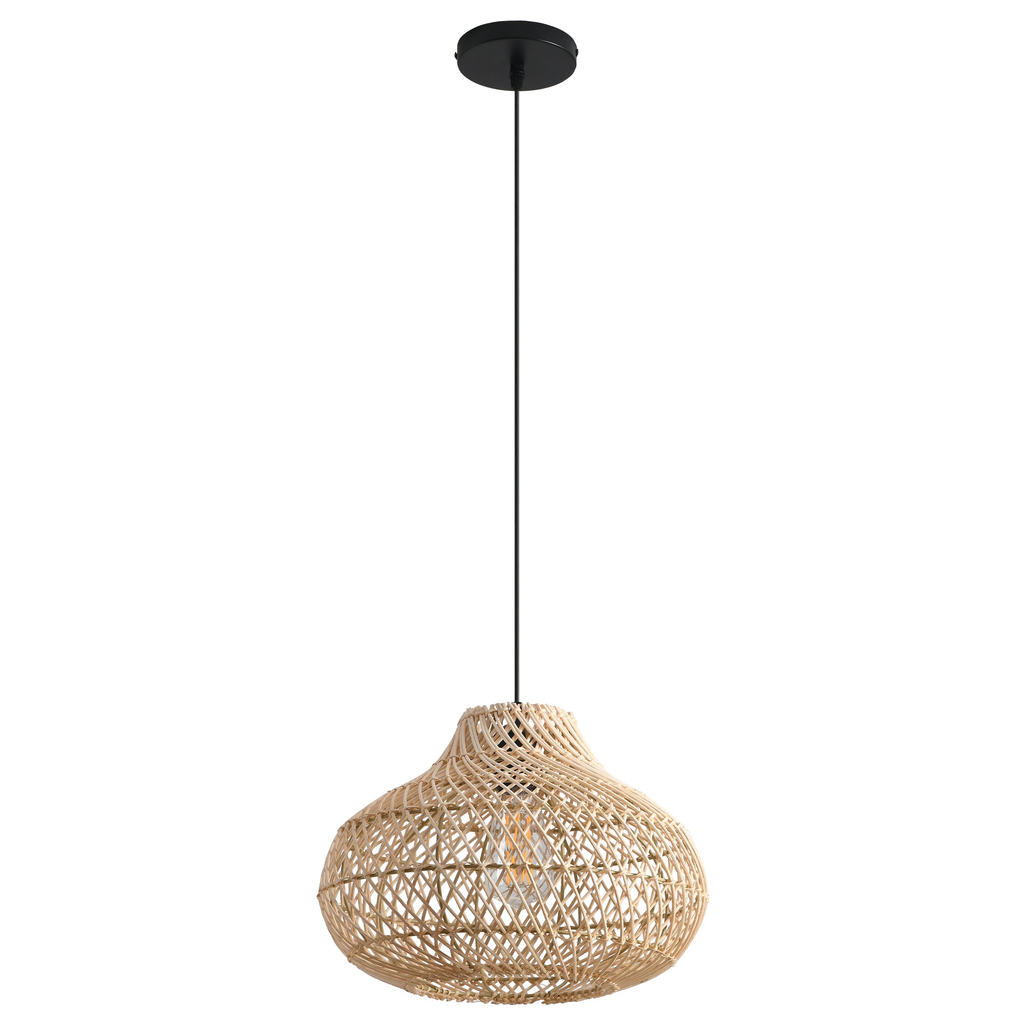 Lámpara colgante de ratán costera Ø48 cm