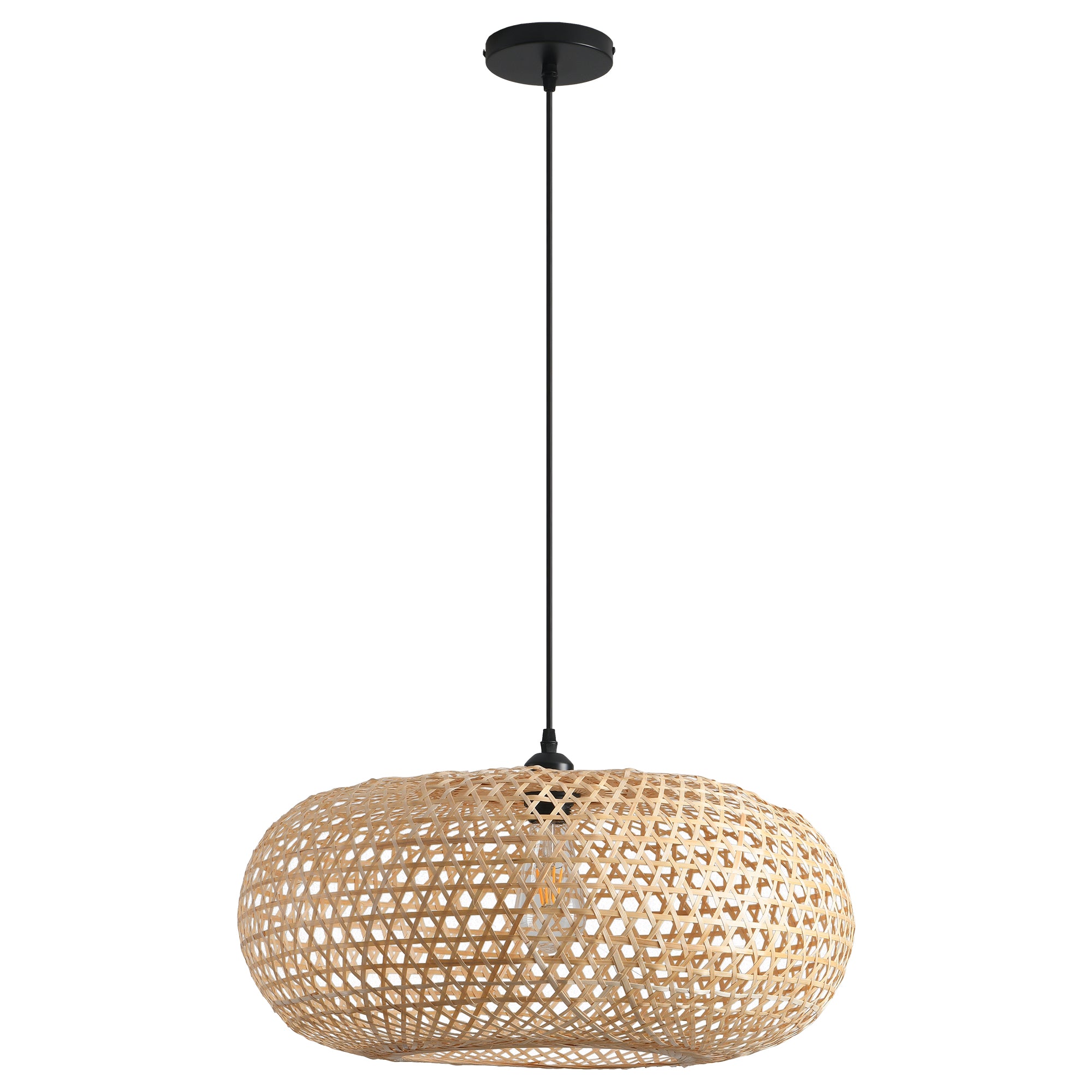 Lámpara colgante moderna y elegante de bambú ovalada Ø55 cm