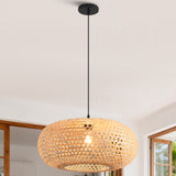 Lámpara colgante moderna y elegante de bambú ovalada Ø55 cm