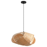 Lámpara colgante de bambú Wave Wabi-Sabi terrosa Ø50 cm