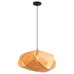Lámpara colgante de bambú Wave Wabi-Sabi terrosa Ø50 cm