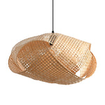 Lámpara colgante de bambú Wave Wabi-Sabi terrosa Ø50 cm
