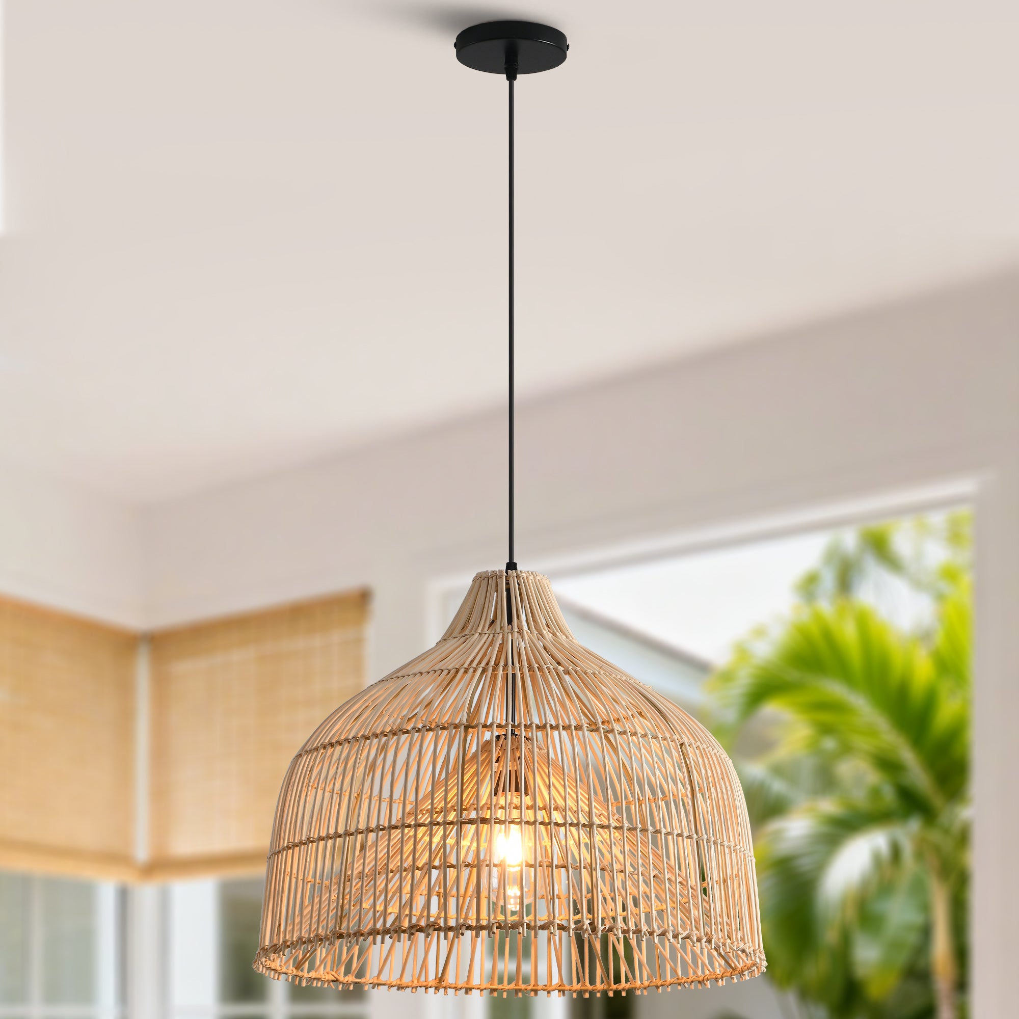 Lámpara colgante de ratán tejido minimalista moderno Ø50cm