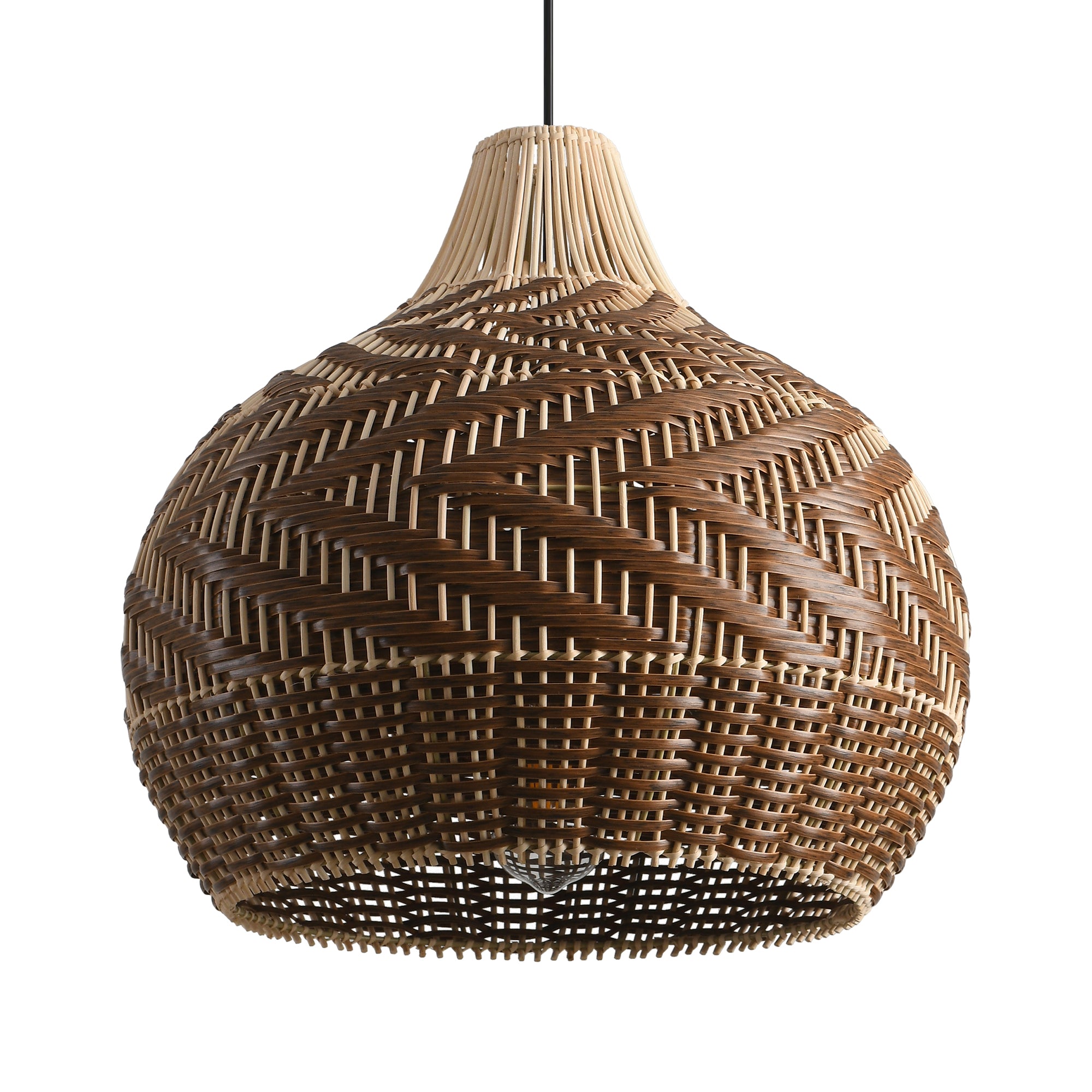 Lámpara colgante de ratán bohemio en forma de lágrima Ø48 cm